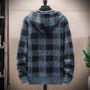 Blusa Masculina Xadrez com Zíper e Capuz